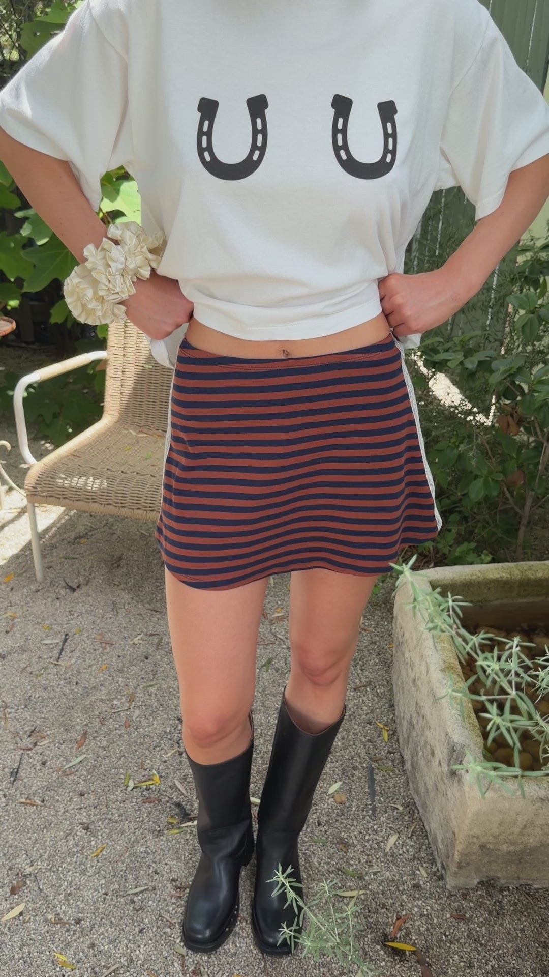 Darcy Skort - Tobacco Stripe