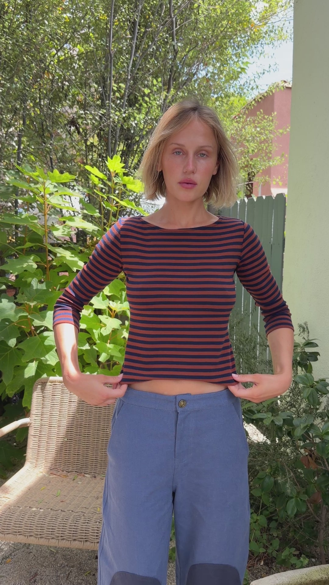 Nia Top - Tobacco Stripe