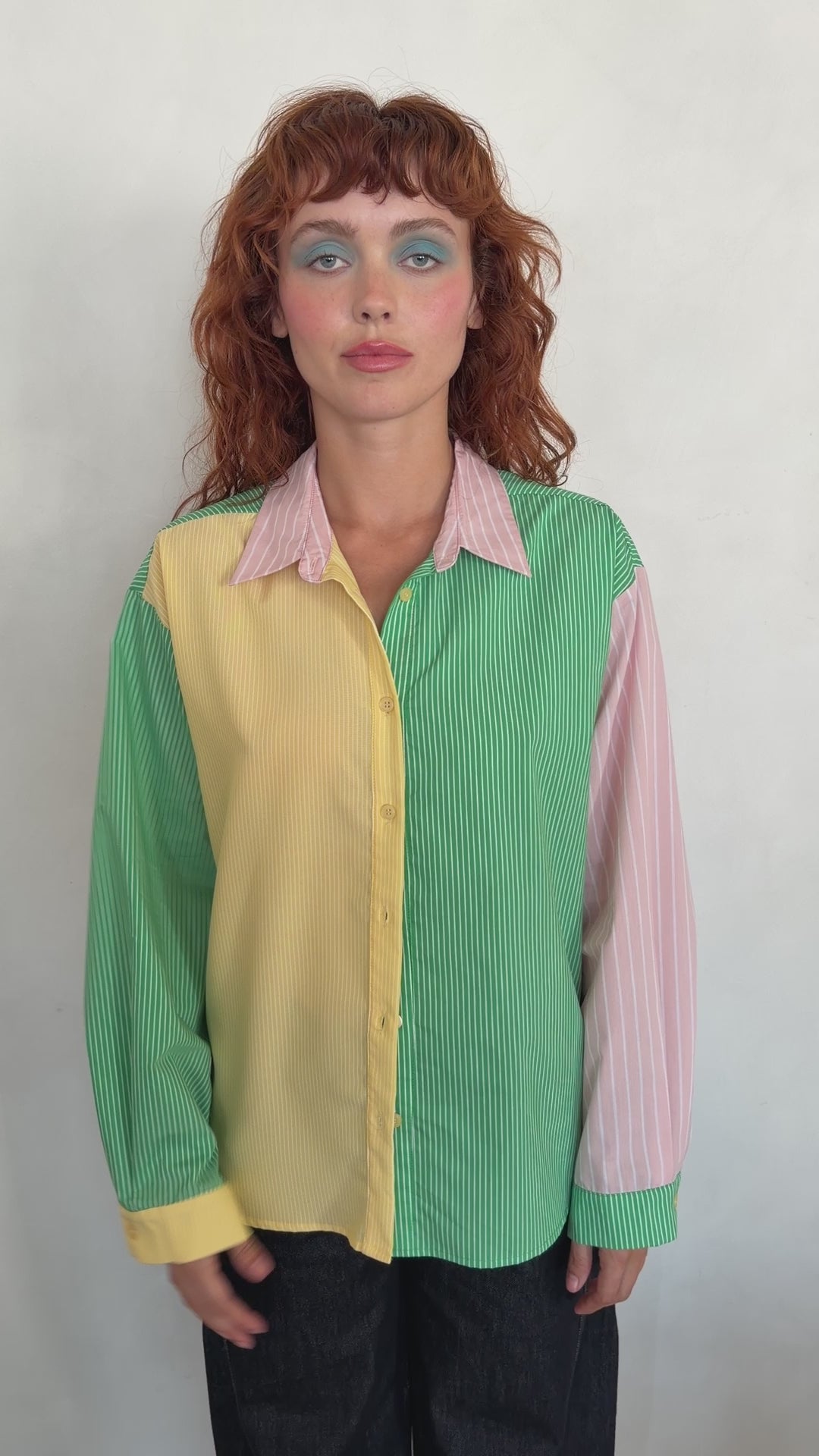 Amy Long Sleeve Button Up - Soft Stripe