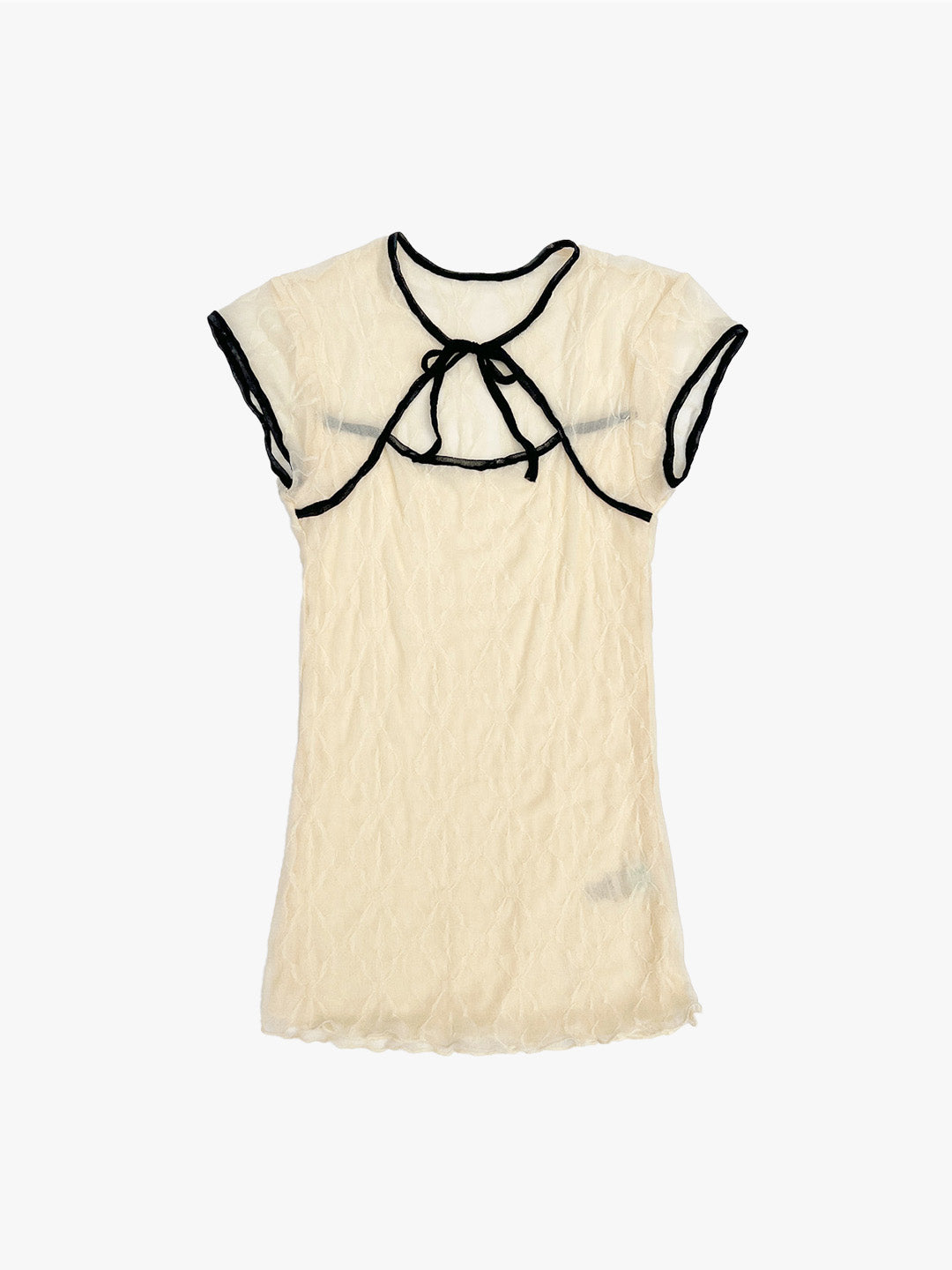 Mariposa Lace Bow Tee - Piped Cloud – Lisa Says Gah