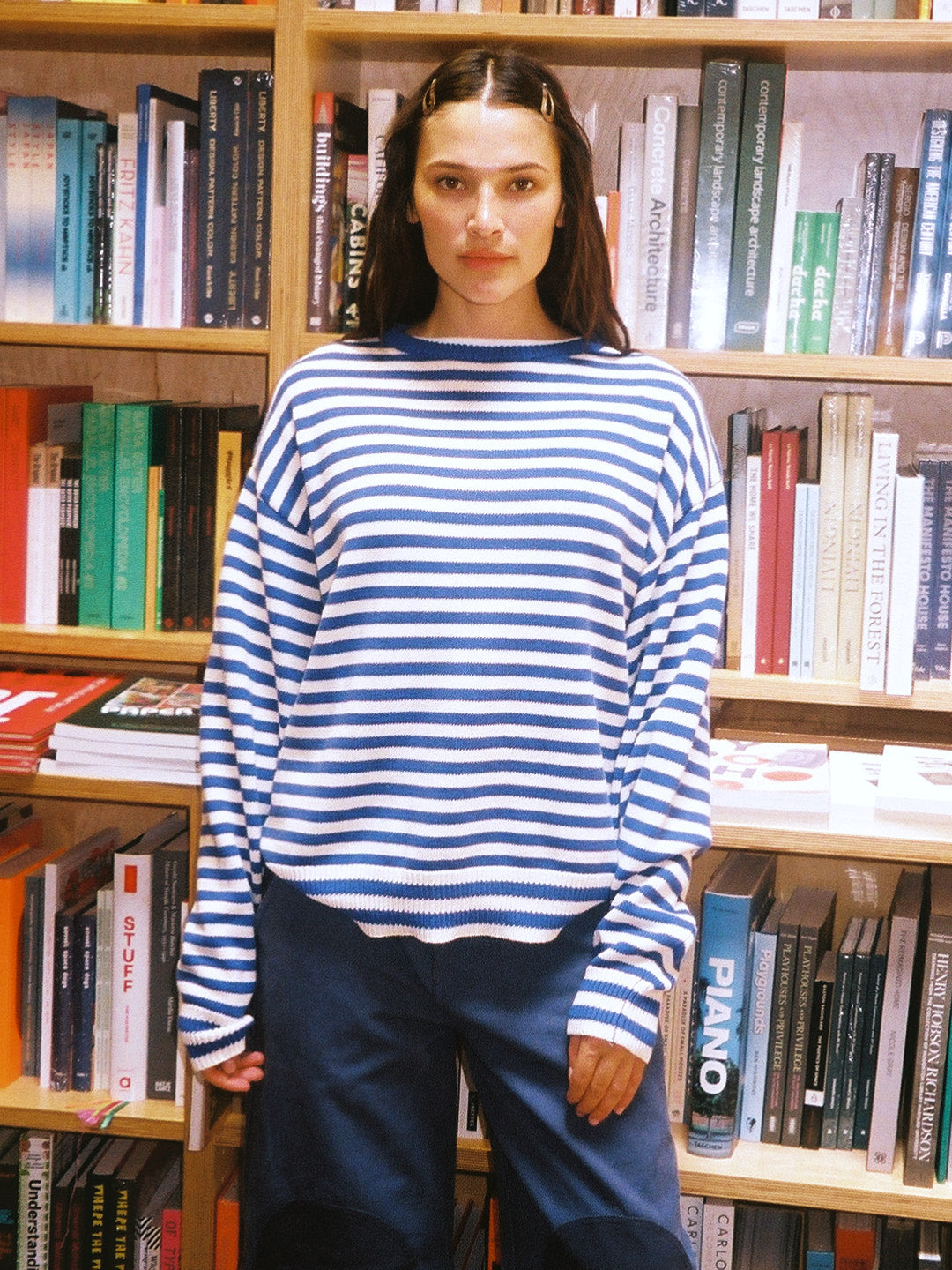 "I Can't Believe it's Not Vintage" Crewneck - Blue Stripe