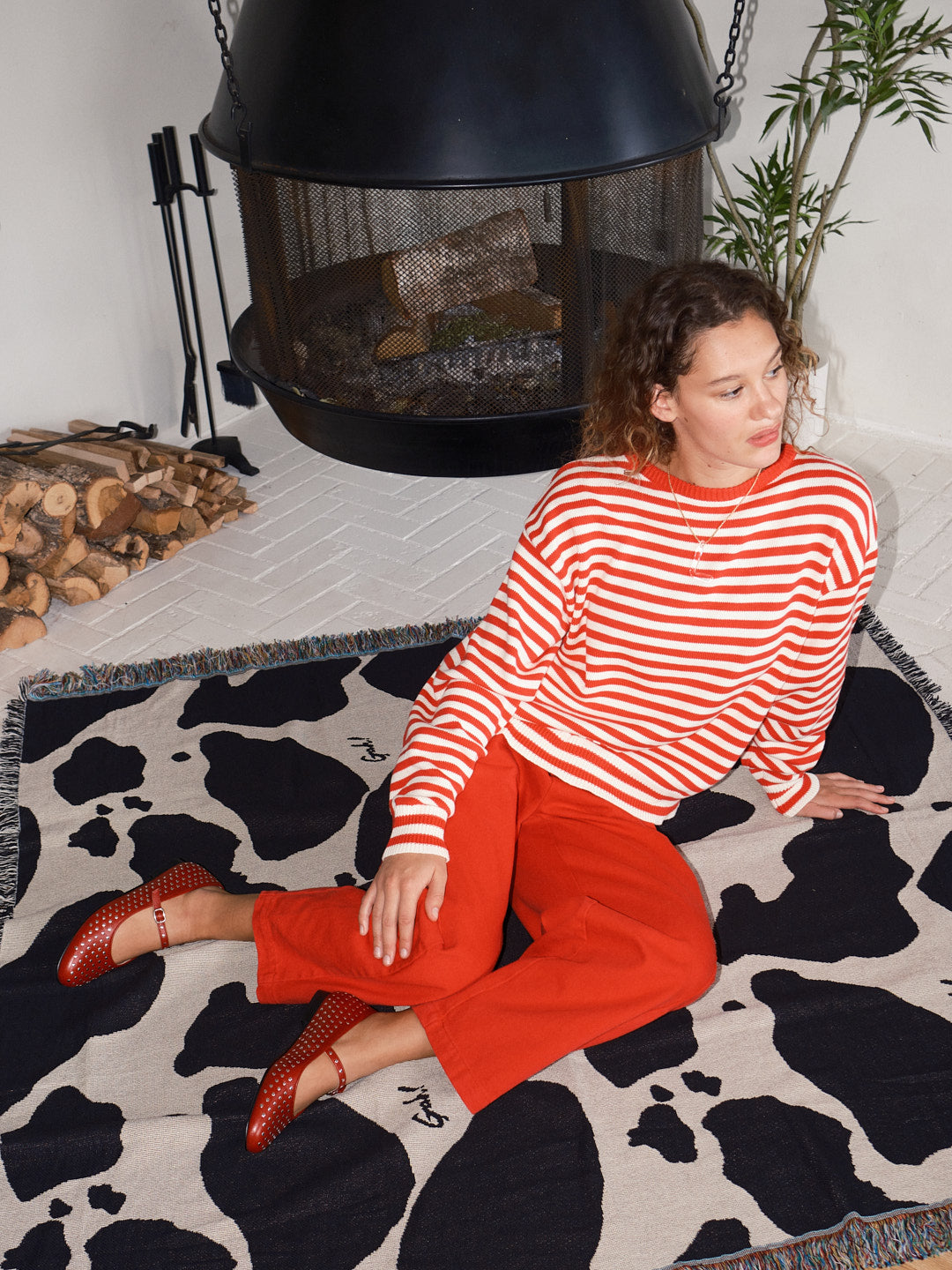 "I Can't Believe it's Not Vintage" Crewneck - Red Stripe