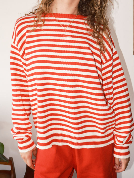 "I Can't Believe it's Not Vintage" Crewneck - Red Stripe
