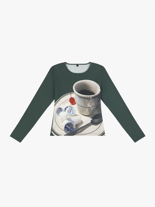 Collector Fitted Long Sleeve - Coffee & Creamer