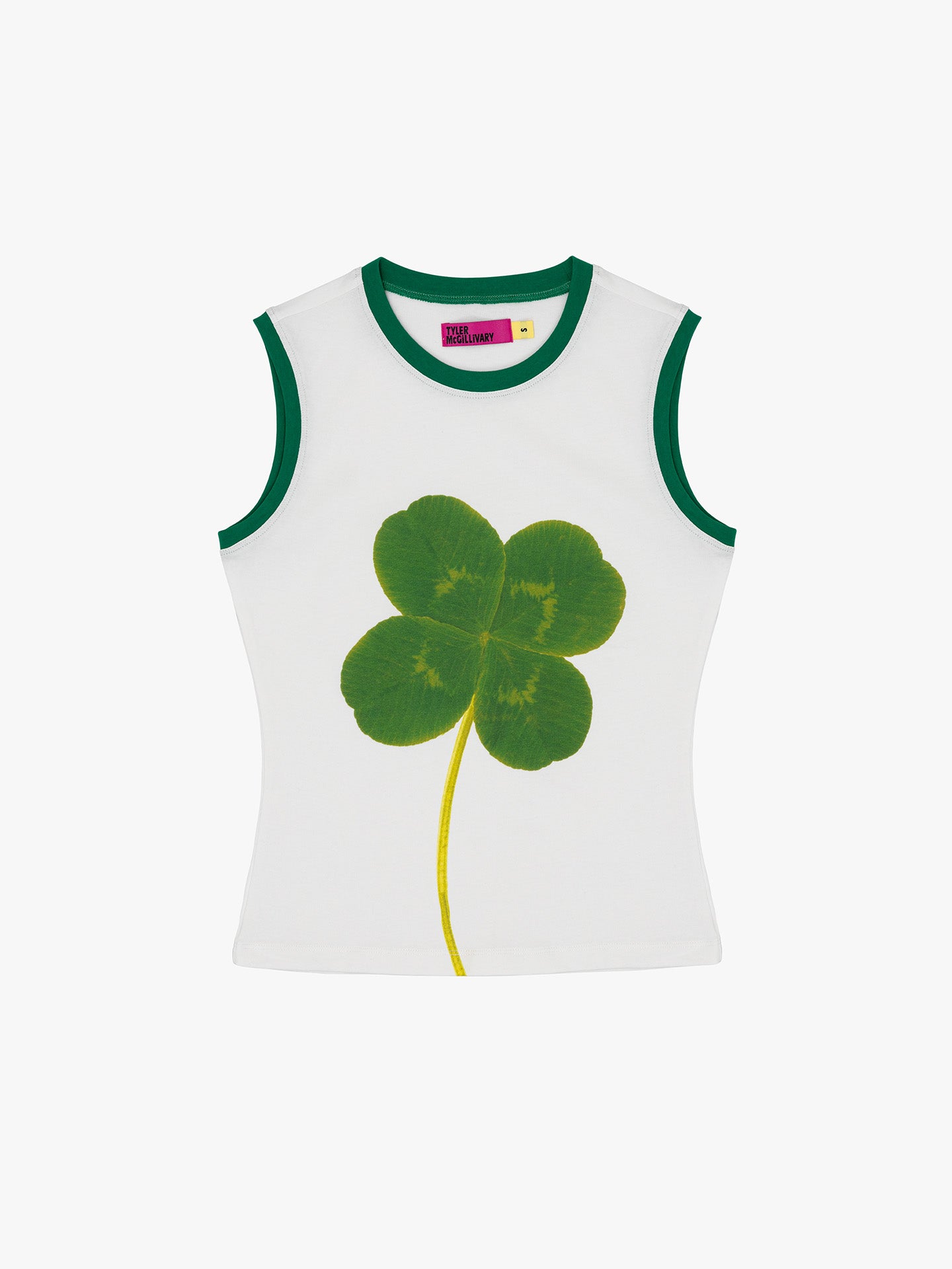 Clover Tank - Off-White/Green