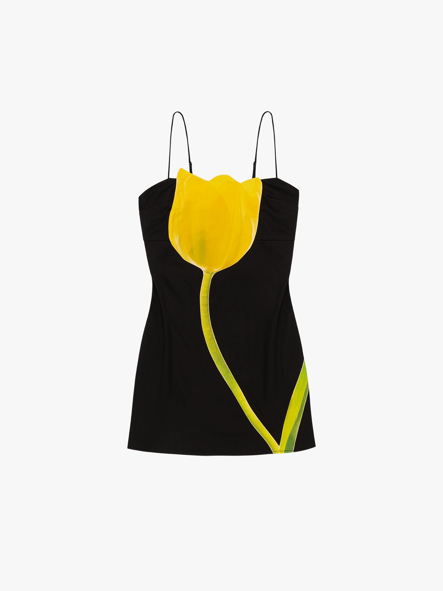 Tulip Appliqué Dress - Black