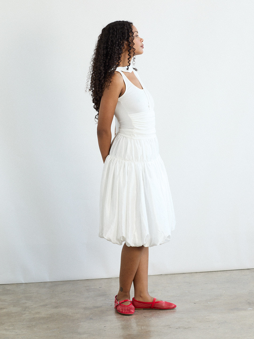 Whip Balloon Skirt - White