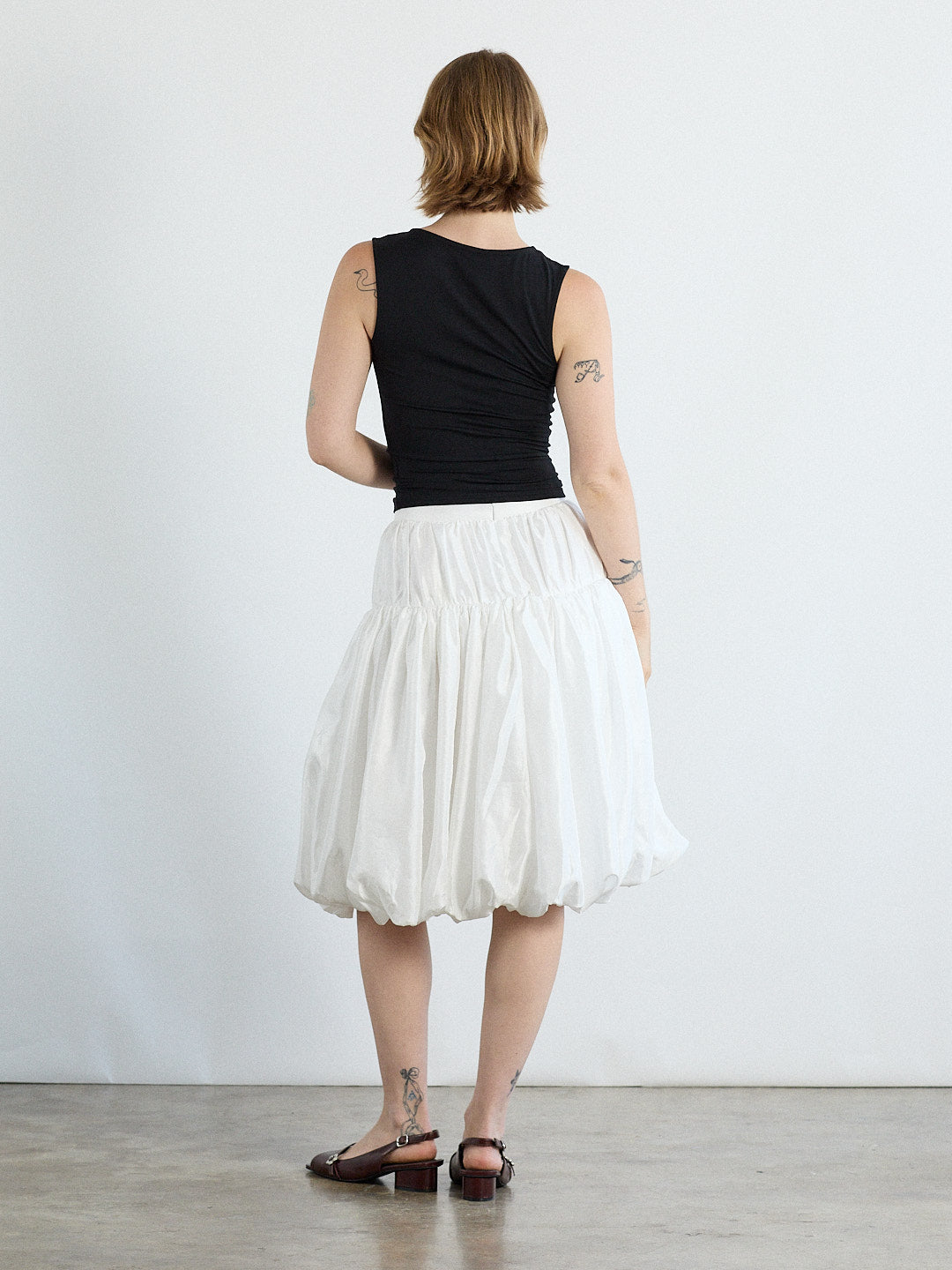 Whip Balloon Skirt - White