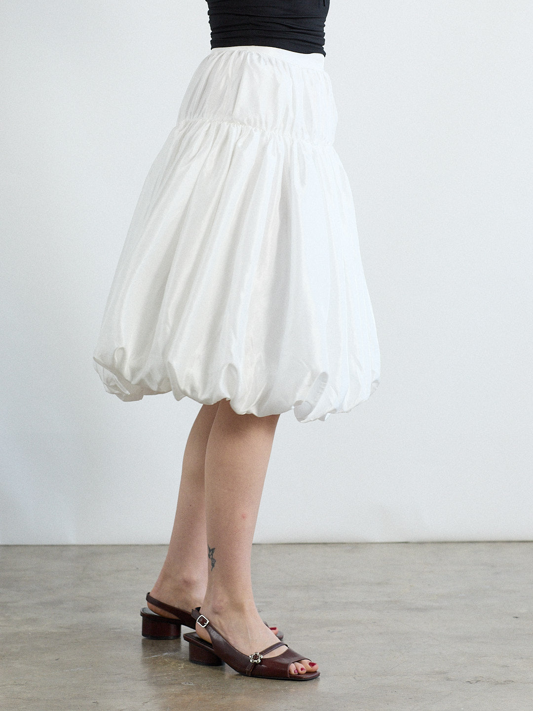 Whip Balloon Skirt - White