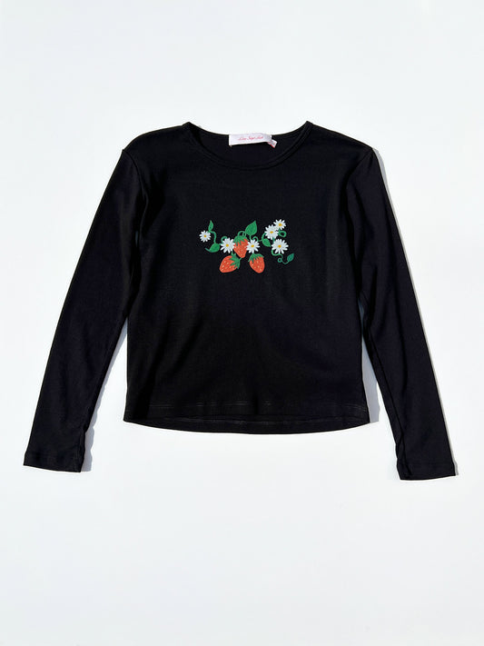 Dana Long Sleeve Tee - Black/Strawberry