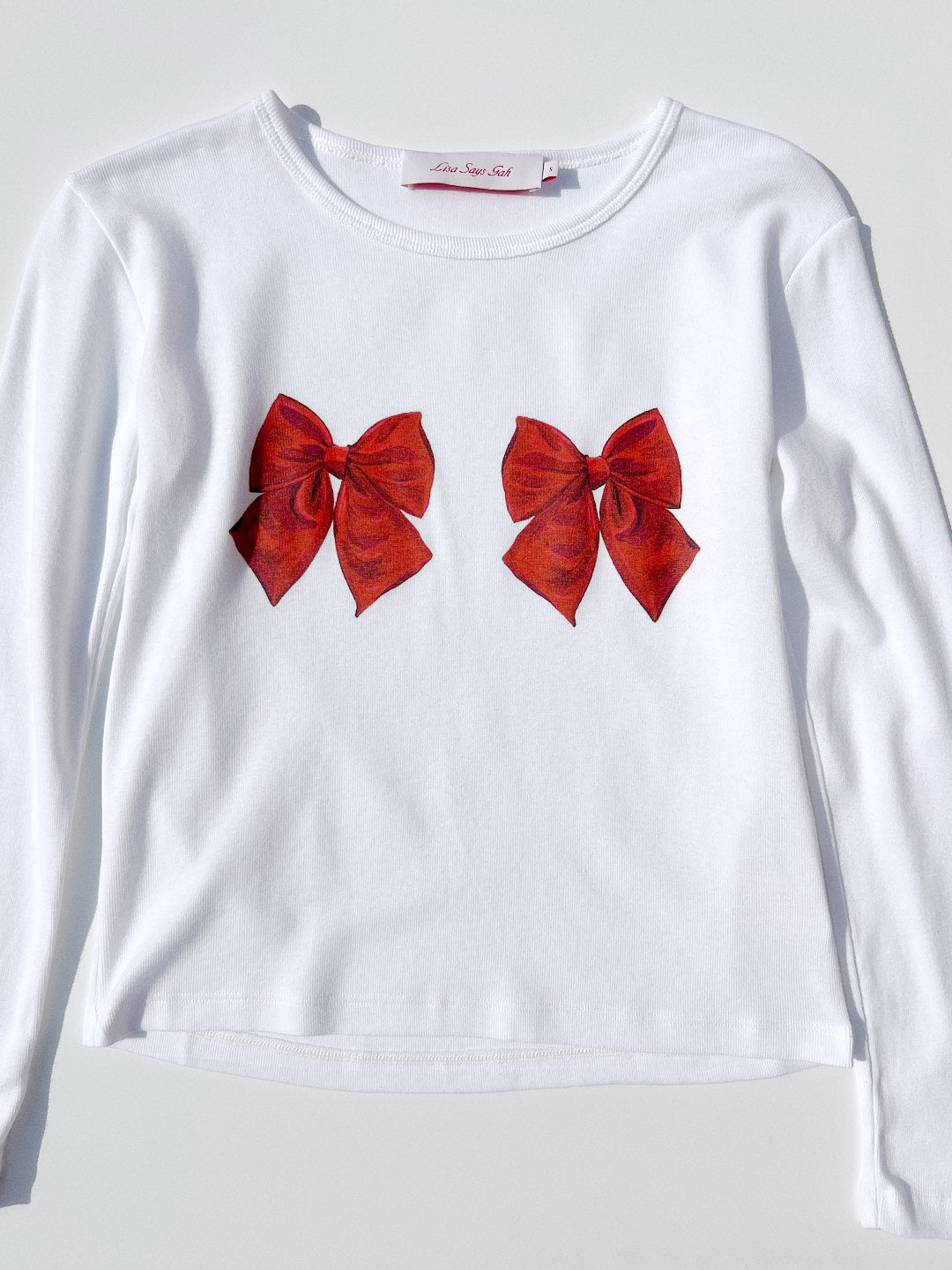 Dana Long Sleeve Tee - White/Bows