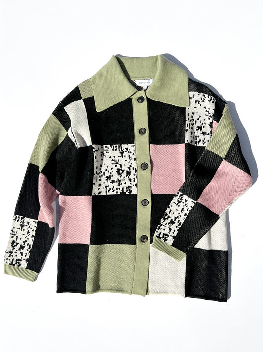 Knitted Shacket - Multi Check Knit