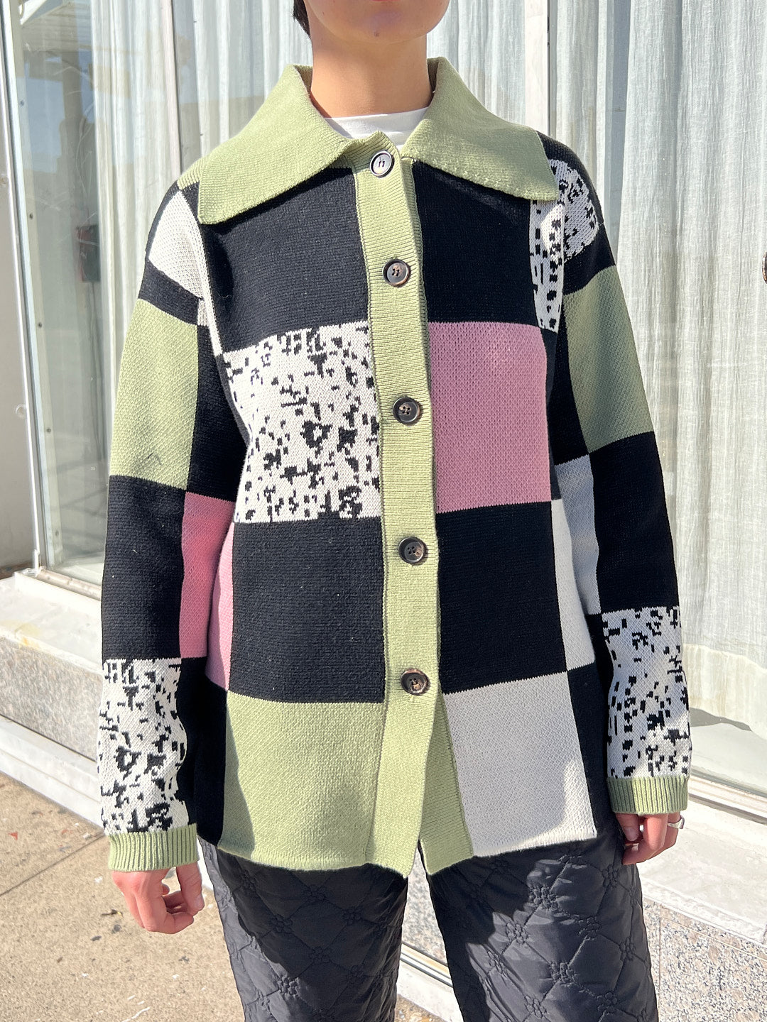 Knitted Shacket - Multi Check Knit