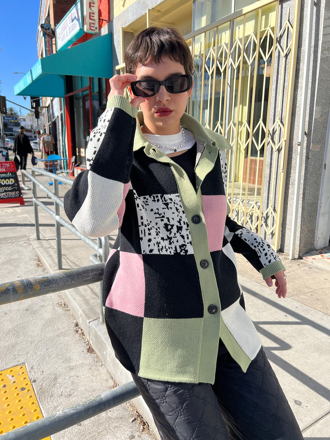 Knitted Shacket - Multi Check Knit