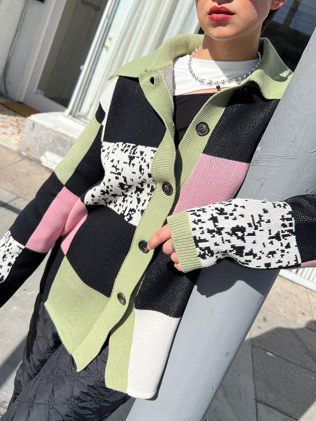 Knitted Shacket - Multi Check Knit