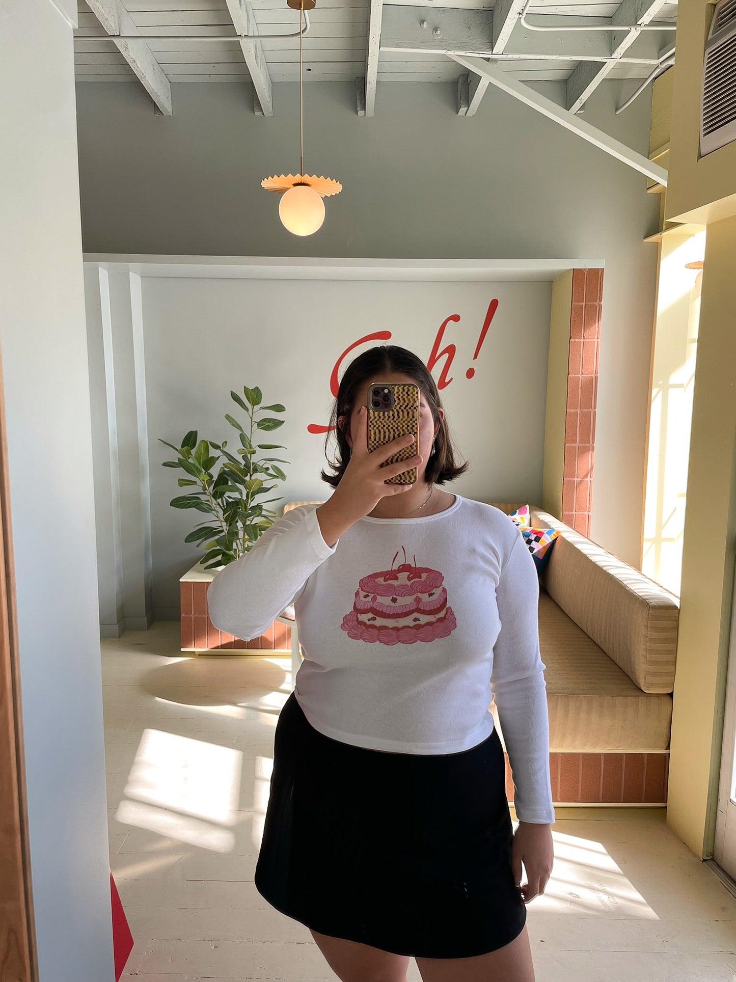 Dana Long Sleeve Tee - White/Cake