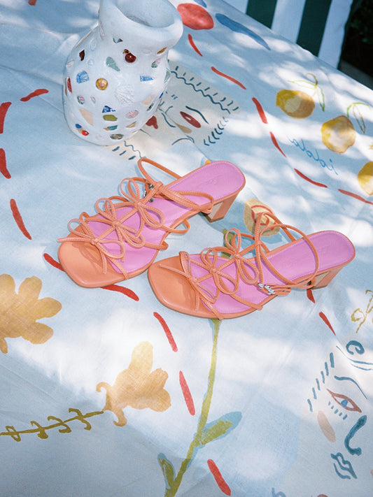 Carrie Bow Sandal - Creamsicle/Rouge